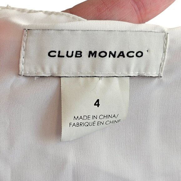 Club Monaco White Stiped Long Sleeve Mini Dress Sz 4 - Picture 9 of 12